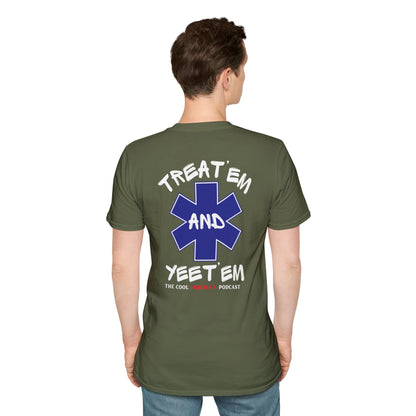 Treat 'Em and Yeet 'Em T-Shirt — The Cool Fireman Podcast EMS Star Tee 2