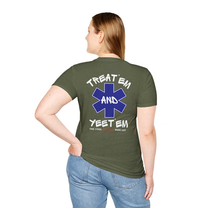 Treat 'Em and Yeet 'Em T-Shirt — The Cool Fireman Podcast EMS Star Tee 2