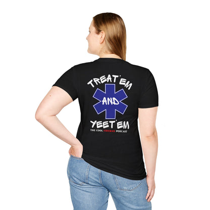 Treat 'Em and Yeet 'Em T-Shirt — The Cool Fireman Podcast EMS Star Tee 2